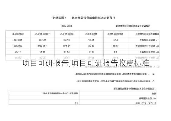 项目可研报告,项目可研报告收费标准