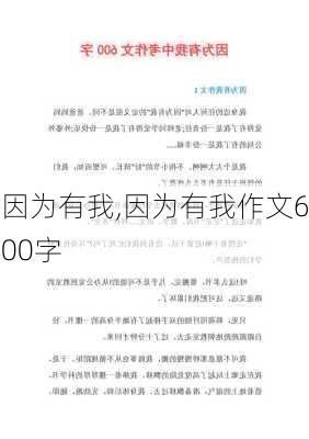 因为有我,因为有我作文600字