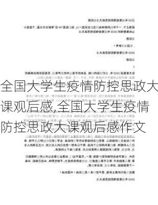 全国大学生疫情防控思政大课观后感,全国大学生疫情防控思政大课观后感作文-第2张图片-安安范文网