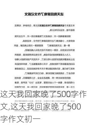 这天我回家晚了500字作文,这天我回家晚了500字作文初一-第1张图片-安安范文网