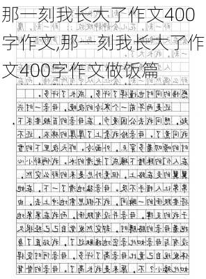 那一刻我长大了作文400字作文,那一刻我长大了作文400字作文做饭篇