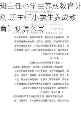 班主任小学生养成教育计划,班主任小学生养成教育计划怎么写-第3张图片-安安范文网