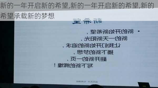 新的一年开启新的希望,新的一年开启新的希望,新的希望承载新的梦想