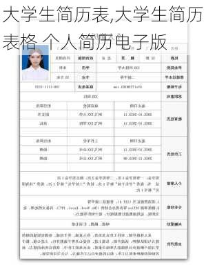 大学生简历表,大学生简历表格 个人简历电子版-第2张图片-安安范文网