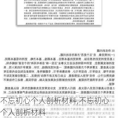 不忘初心个人剖析材料,不忘初心 个人剖析材料-第3张图片-安安范文网