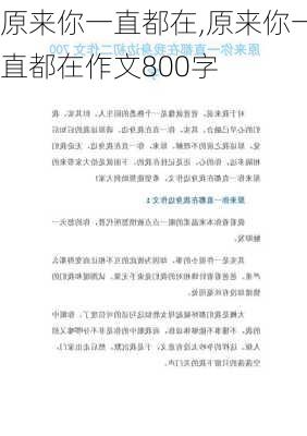 原来你一直都在,原来你一直都在作文800字-第1张图片-安安范文网