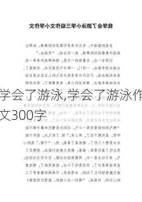 学会了游泳,学会了游泳作文300字-第2张图片-安安范文网