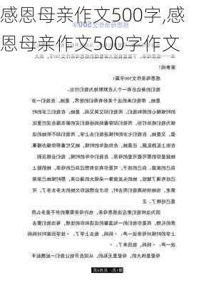 感恩母亲作文500字,感恩母亲作文500字作文-第2张图片-安安范文网