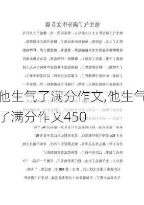 他生气了满分作文,他生气了满分作文450