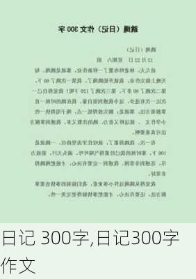 日记 300字,日记300字作文-第3张图片-安安范文网