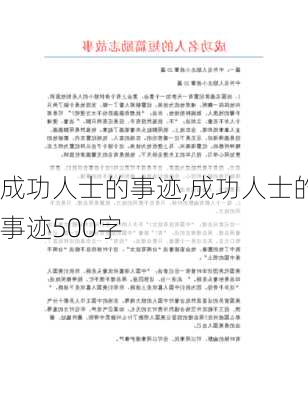 成功人士的事迹,成功人士的事迹500字-第1张图片-安安范文网