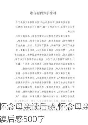 怀念母亲读后感,怀念母亲读后感500字-第3张图片-安安范文网