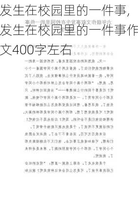 发生在校园里的一件事,发生在校园里的一件事作文400字左右-第3张图片-安安范文网