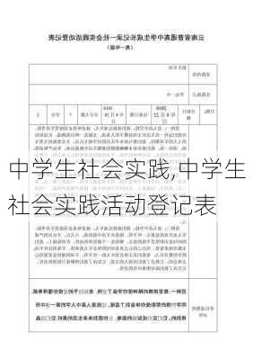 中学生社会实践,中学生社会实践活动登记表-第3张图片-安安范文网