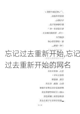 忘记过去重新开始,忘记过去重新开始的网名-第3张图片-安安范文网