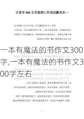 一本有魔法的书作文300字,一本有魔法的书作文300字左右-第1张图片-安安范文网