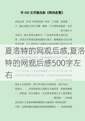 夏洛特的网观后感,夏洛特的网观后感500字左右