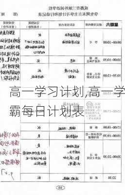 高一学习计划,高一学霸每日计划表-第3张图片-安安范文网