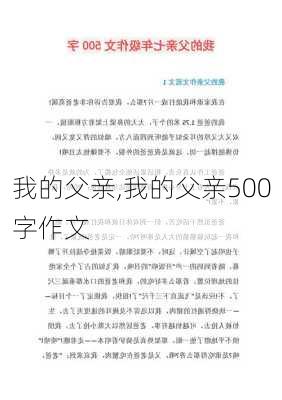 我的父亲,我的父亲500字作文-第3张图片-安安范文网