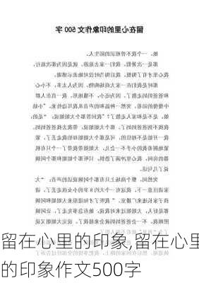 留在心里的印象,留在心里的印象作文500字-第1张图片-安安范文网