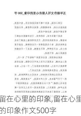 留在心里的印象,留在心里的印象作文500字-第3张图片-安安范文网