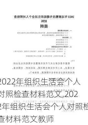 2022年组织生活会个人对照检查材料范文,2022年组织生活会个人对照检查材料范文教师-第2张图片-安安范文网