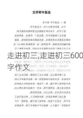 走进初三,走进初三600字作文-第2张图片-安安范文网