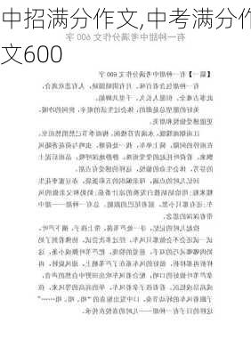 中招满分作文,中考满分作文600-第1张图片-安安范文网