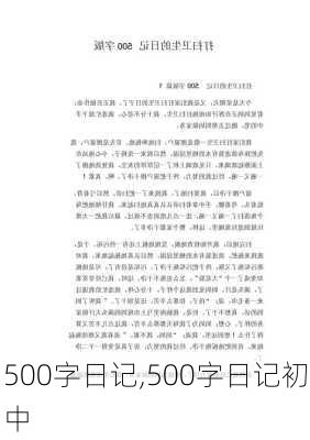 500字日记,500字日记初中-第2张图片-安安范文网