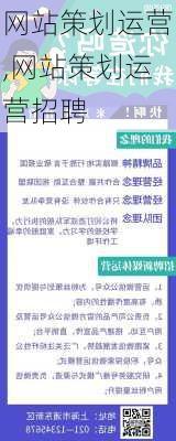 网站策划运营,网站策划运营招聘