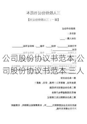 公司股份协议书范本,公司股份协议书范本 三人