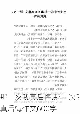 那一次我真后悔,那一次我真后悔作文600字-第3张图片-安安范文网