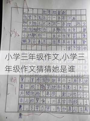 小学三年级作文,小学三年级作文猜猜她是谁