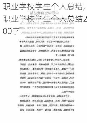 职业学校学生个人总结,职业学校学生个人总结200字-第1张图片-安安范文网