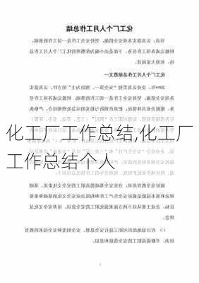 化工厂工作总结,化工厂工作总结个人-第2张图片-安安范文网