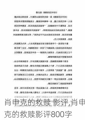 肖申克的救赎 影评,肖申克的救赎影评800字-第3张图片-安安范文网