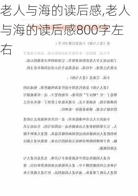 老人与海的读后感,老人与海的读后感800字左右