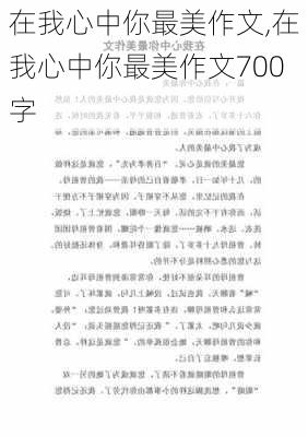 在我心中你最美作文,在我心中你最美作文700字-第1张图片-安安范文网