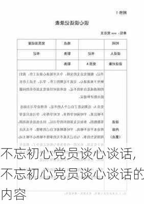 不忘初心党员谈心谈话,不忘初心党员谈心谈话的内容-第3张图片-安安范文网