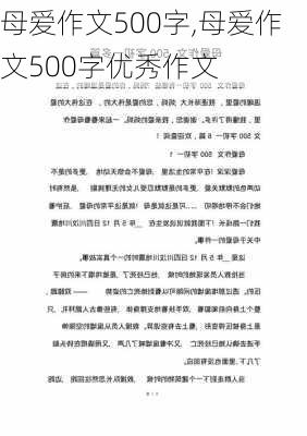 母爱作文500字,母爱作文500字优秀作文-第3张图片-安安范文网