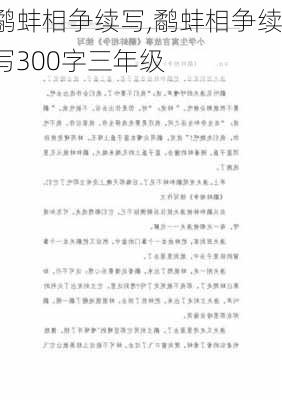 鹬蚌相争续写,鹬蚌相争续写300字三年级-第3张图片-安安范文网