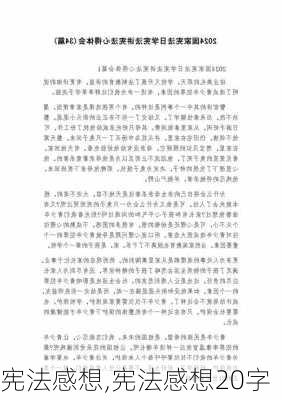 宪法感想,宪法感想20字