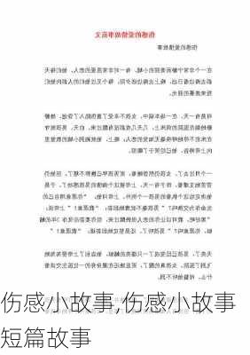 伤感小故事,伤感小故事短篇故事-第2张图片-安安范文网